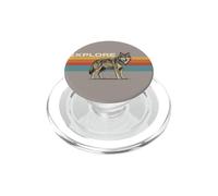 Lupo Esplora Retro Tramonto Grafica PopSockets PopGrip per MagSafe