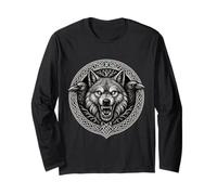 Lupo Fenrir con i Corvi di Odino Huginn e Muninn Intreccio Maglia a Manica
