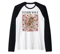 Lupo Fenrir Mitologia Nordica Vichinga Arte Celtica Maglia con Maniche Raglan