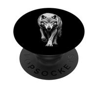 Lupo feroce Wild Soul Montagna Foresta Animali Artwork Libertà PopSockets PopGrip Adesivo