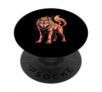 Lupo Fiamme Ardenti Spirito Selvaggio PopSockets PopGrip Adesivo