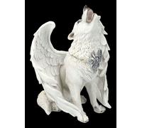 Lupo Figura Angelo - Guardiano Del Cielo - Altezza: 22 CM Rosa Protectrice Lupi
