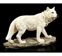 Lupo Figura Bianco 20 CM - Il Bergwächter - Fantasy Western Indiano Decorazione