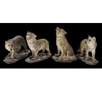 Lupo Figure 4er Set - Wildes Pack - Natura Animali Selvaggi Lupi Cuccioli