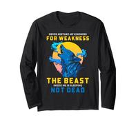 Lupo Forza Citazione Moonlit Beast Inside Me Grafica Maglia a Manica