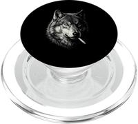 Lupo Fumo Sigaretta Vintage Lupo Divertente Meme PopSockets PopGrip per MagSafe