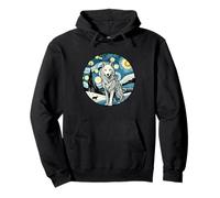 Lupo grigio Zoo Animal - Van Gogh Starry Night Style Felpa con Cappuccio