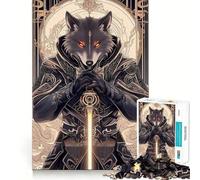 Lupo guerriero con spada,puzzle per adulti da 1000 pezzi,gioco divertente,taglio laser di alta qualità,esercizio mentale per momenti di tranquillità a casa (50x75cm)