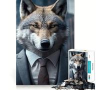 Lupo in abito da lavoro - Puzzle da 1000 pezzi - Gioco mentale divertente - Pezzi precisi e senza cuciture - Attività rilassante di gruppo al chiuso (38x26cm)