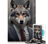 Lupo in abito da lavoro - Puzzle da 1000 pezzi - Gioco mentale divertente - Pezzi precisi e senza cuciture - Attività rilassante di gruppo al chiuso (38x52cm)