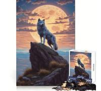 Lupo in cima a una collina, puzzle da 1000 pezzi per adulti, esercizio mentale, evasione rilassante, ideale come regalo (38x52cm)