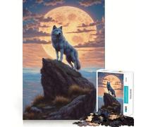 Lupo in cima a una collina - Puzzle da 1000 pezzi per adulti - Gioco di logica e allenamento - Incastro perfetto - Attività per rafforzare i legami affettivi (38x26cm)