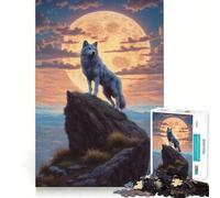 Lupo in cima a una collina - Puzzle da 1000 pezzi per adulti - Gioco di potenziamento mentale - Taglio laser per un incastro perfetto - Divertimento in famiglia - Attività serale (50x75cm)