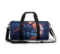 Lupo in luna piena stampato palestra sport borsa da viaggio borsone leggero Weekender borse per uomo donna, Stile:, 17.7in/9in/9in, MHXYZHW