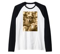 Lupo in pelliccia di pecora Maglia con Maniche Raglan