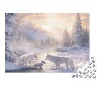Lupo invernale Puzzle 1000 Pezzi In Lupo bianco Cartone Pressato, Un Puzzle Per Mindfulness, Ideale Per Hobby Creativo, Idea Regalo Originale 70x50cm/1000