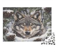Lupo invernale Puzzle 1000 Pezzi In Lupo neve guarda puzzle in Cartone Premium, Un Gioco Di Puzzle Per Disintossicazione Digitale, Ideale Per Giochi Di Puzzle Da Viaggio, Ser