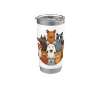 Lupo Leopardo Canid Felid Core Power Wild Africa Bicchiere termico in acciaio inox doppia parete