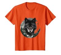 Lupo lunare Therian Maglietta, Bambini, Arancio, 10 Anni