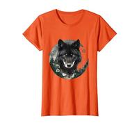 Lupo lunare Therian Maglietta, Donna, Arancio, XXL