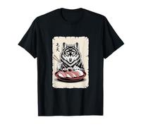 Lupo Mangiare Sushi Giapponese Ramen Anime Maglietta