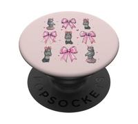 Lupo mannaro alfa maschio ragazza rosa coquette fiocco PopSockets PopGrip Adesivo
