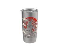 Lupo mannaro che ulula sangue rosso luna horror arte Halloween Bicchiere termico in acciaio inox doppia parete