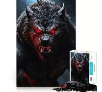 Lupo mannaro con occhi luminosi Puzzle da 1000 pezzi per ragazzi Gioco di concentrazione mentale Taglio di precisione Bordi lisci Idea regalo per Natale (38x52cm)