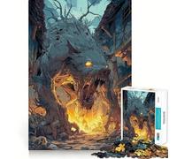 Lupo Mannaro Mostro in Città in Rovina Puzzle per Adulti 1000 Pezzi Gioco di Stimolazione Cognitiva Design a Incastro Perfetto Regalo di Compleanno Rompicapo Giocattolo (38x52cm)