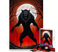 Lupo mannaro nero sotto la luna piena, puzzle da 1000 pezzi per adolescenti, stimola il pensiero strategico, favorisce la calma e riduce le distrazioni, permette un incastro preciso ed è un sincero