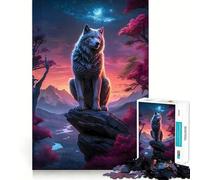 Lupo Mannaro Paesaggio Puzzle da 1000 pezzi per adulti Gioco di memoria e concentrazione Zero Gap Compatto e perfetto per il divertimento in famiglia (50x75cm)