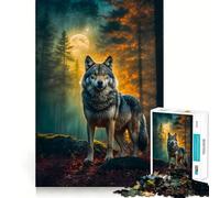 Lupo Mannaro Paesaggio Puzzle da 1000 pezzi per adulti Gioco di memoria e concentrazione Zero Gap Compatto e perfetto per il divertimento in famiglia (38x52cm)