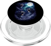 Lupo mannaro scuro sotto la luna - Vintage Fantasy Lightning Art PopSockets PopGrip per MagSafe