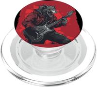 Lupo mannaro sotto i riflettori con vibrazioni di chitarra elettrica PopSockets PopGrip per MagSafe