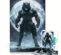 Lupo mannaro sotto la luna piena Puzzle per adulti da 1000 pezzi Gioco di logica Taglio di precisione Bordi lisci Regalo perfetto per riunioni di famiglia (38x26cm)