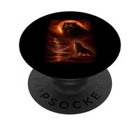 Lupo mannaro Ululando Alla Luna Vintage Divertente Mistico PopSockets PopGrip Adesivo