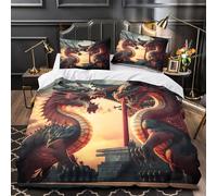 Lupo Mistico copripiumino Set di 3 Pezzi morbida microfibra stampa di 3D con federa decorazione per la camera da letto Fantasia spirituale Set Di Copripiumino for adulti e coppie Double（200x200cm）