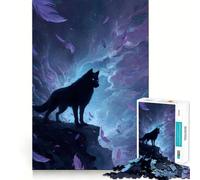 Lupo Mistico Puzzle con Piume Cadenti per Adulti, 1000 Pezzi, Gioco Intellettuale, Gioco Rilassante, Decorazione da Parete di Qualità (38x26cm)