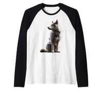 Lupo Motivo Amo i Lupi Branco di Lupi Cane Lupo Maglia con Maniche Raglan