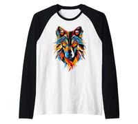 Lupo Motivo Amo i Lupi Branco di Lupi Cane Lupo Maglia con Maniche Raglan
