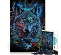 Lupo nel Mandala Giungla Puzzle da 1000 pezzi per adolescenti Gioco di apprendimento cognitivo Zero Gap Perfetto incastro Compatto Divertimento per il tempo di gioco in famiglia (38x26cm)