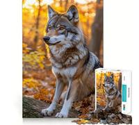Lupo nella foresta autunnale - Puzzle per ragazzi da 1000 pezzi - Gioco di memoria divertente - Componenti robusti e ben definiti - Portatile - Ideale per i viaggi (50x75cm)