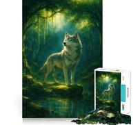 Lupo nella foresta incantata - Puzzle da 1000 pezzi per adulti - Gioco di memoria e concentrazione - Incastro perfetto - Compatto e divertente per tutta la famiglia (38x26cm)