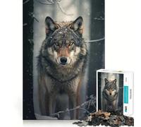 Lupo nella foresta innevata Puzzle per adulti 1000 pezzi Gioco di potenziamento cognitivo Design a incastro perfetto Regalo di compleanno Rompicapo Giocattolo (50x75cm)