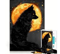 Lupo nella luna piena - Puzzle da 1000 pezzi per adulti - Allenamento mentale - Divertimento - Taglio di precisione - Bordi lisci - Attività coinvolgente per serate tranquille (38x26cm)