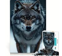 Lupo nella neve invernale - Puzzle per adulti da 1000 pezzi - Gioco stimolante per la mente - Pezzi precisi e facili da incastrare - Attività rilassante di gruppo al chiuso (38x26cm)
