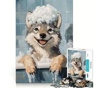 Lupo nella vasca da bagno - Puzzle per adulti da 1000 pezzi - Gioco di potenziamento cognitivo - Design a incastro perfetto - Regalo di compleanno - Rompicapo (38x26cm)