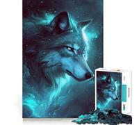 Lupo nello spazio Galassia Puzzle da 1000 pezzi Gioco di abilità mentale Taglio di precisione Hobby affascinante per i momenti di ozio (38x52cm)