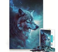 Lupo nello spazio Galassia Puzzle da 1000 pezzi Gioco di abilità mentale Taglio di precisione Hobby affascinante per i momenti di ozio (50x75cm)