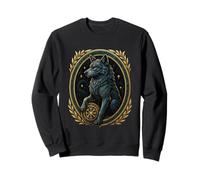 Lupo Norreno con Helm of Awe Aegishjalmur Rune Vichingo Felpa